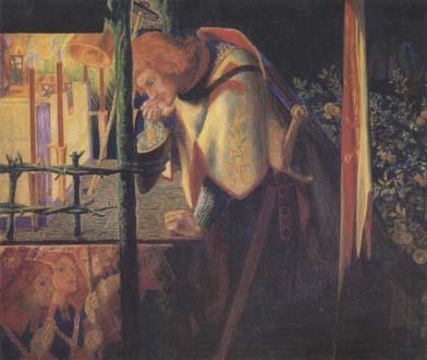 Dante Gabriel Rossetti Sir Galahad at the Ruined Chapel (mk28) oil painting image